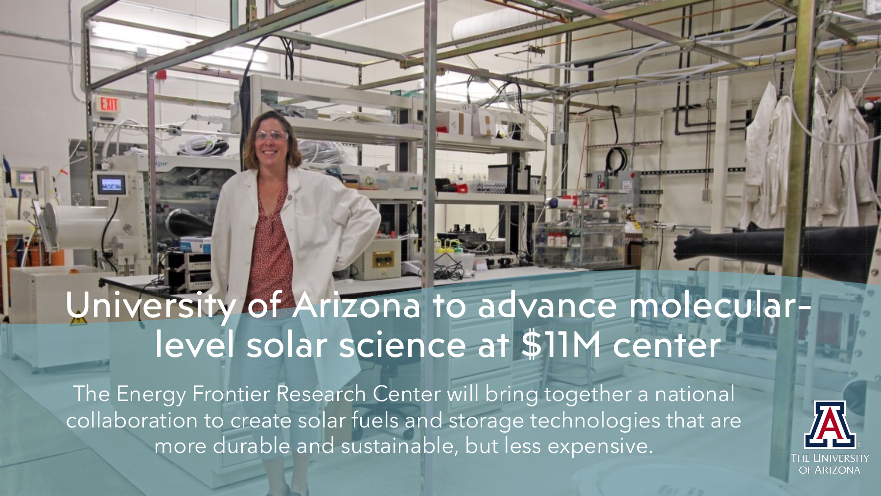 University of Arizona to advance molecular-level solar science at $11M center