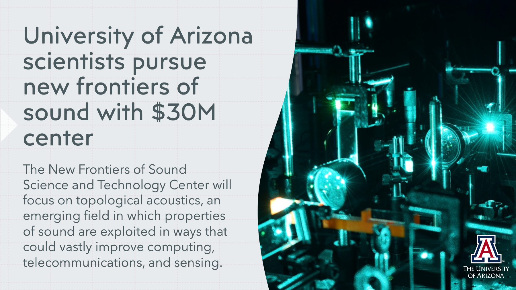 University of Arizona scientists pursue new frontiers of sound with $30M center