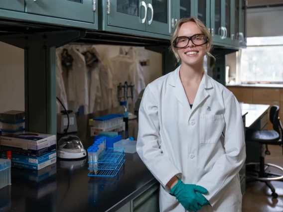 Paige Wagstaff in a lab