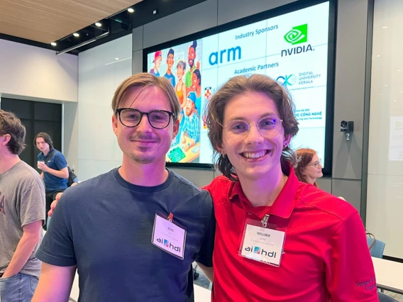 Electrical and computer engineering student Sean Rice and his mentor William Rains, an undergraduate software engineering student