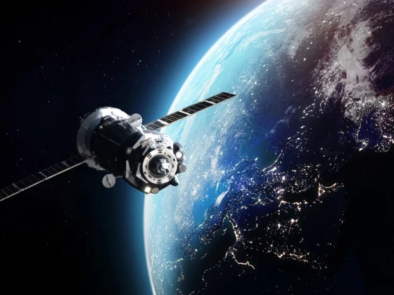 Image of Earth and a satellite