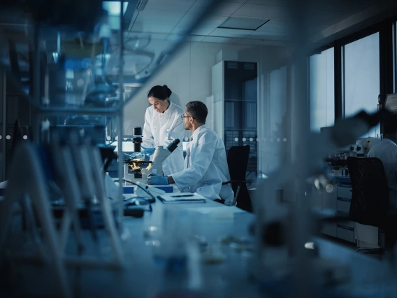 two researchers in a lab