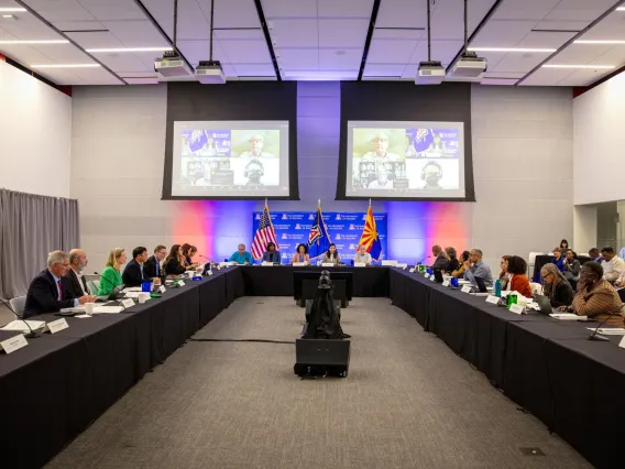 Members of the USDA Equity Commission meet on the UArizona campus