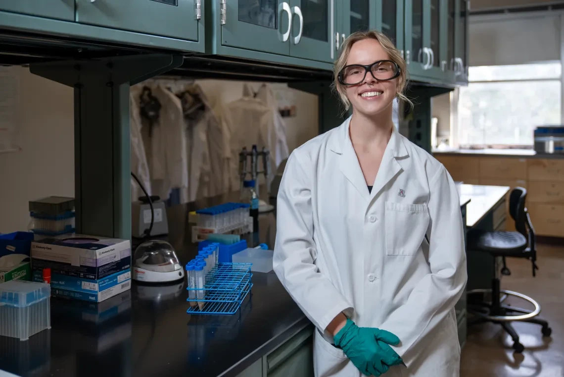 Paige Wagstaff in a lab