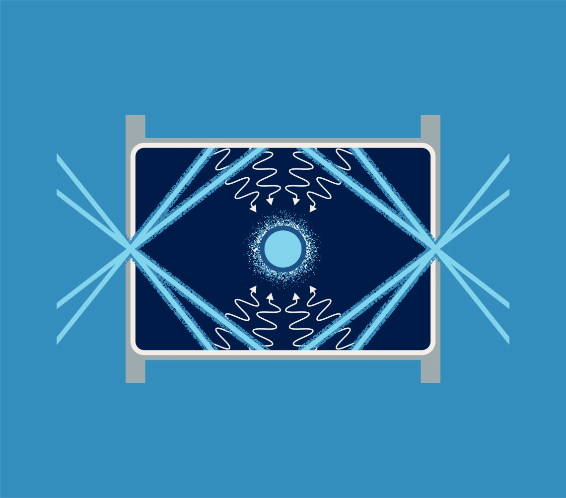 An illustration of a hohlraum which is an empty space that is in radiative equilibrium