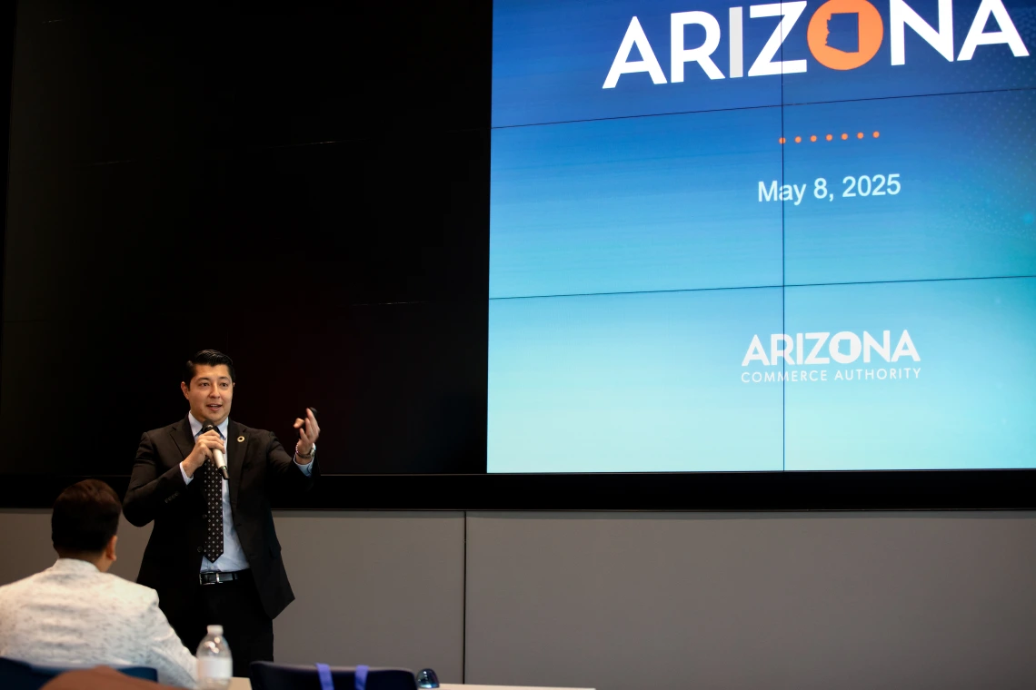 Fernando Garcia, Arizona Commerce Authority, speaking at the AZ Healthcare Delegation.
