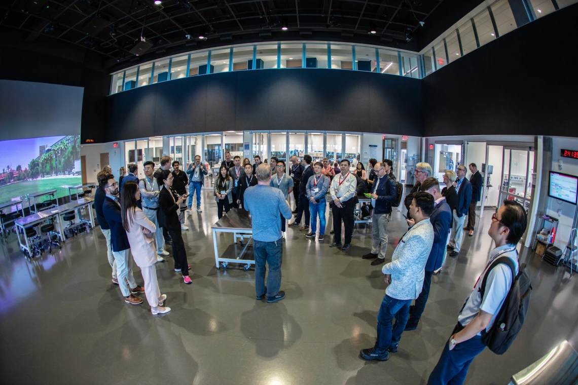 Attendees of the AZ Healthcare Delegation in the Astec lab.