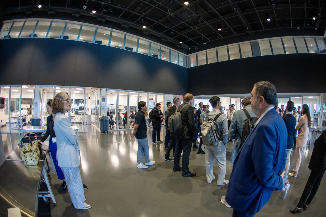 Attendees of the AZ Healthcare Delegation in the Astec lab.