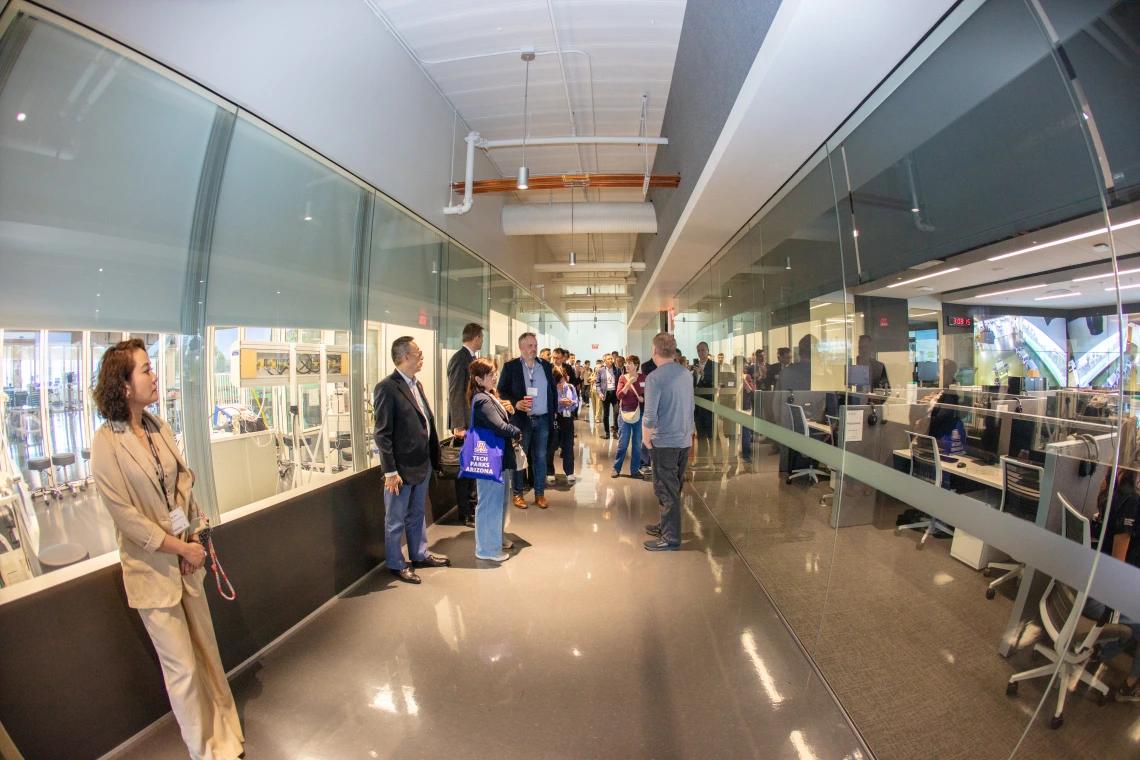 AZ Healthcare Delegation attendees in the Astec Lab.