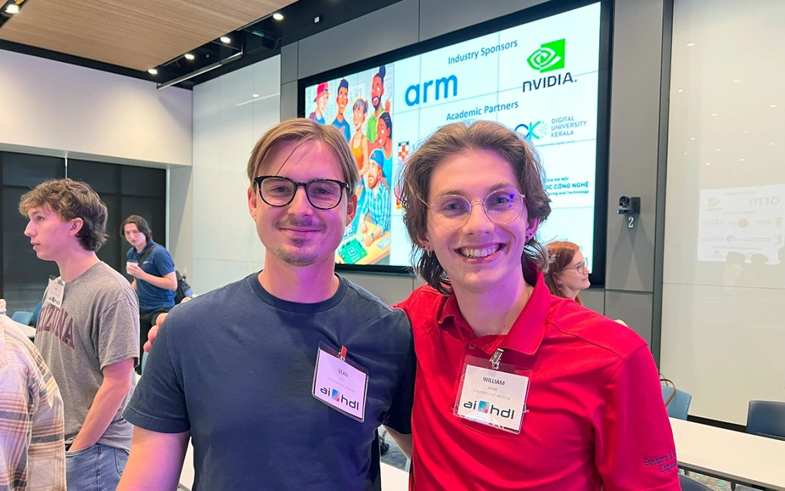 Electrical and computer engineering student Sean Rice and his mentor William Rains, an undergraduate software engineering student
