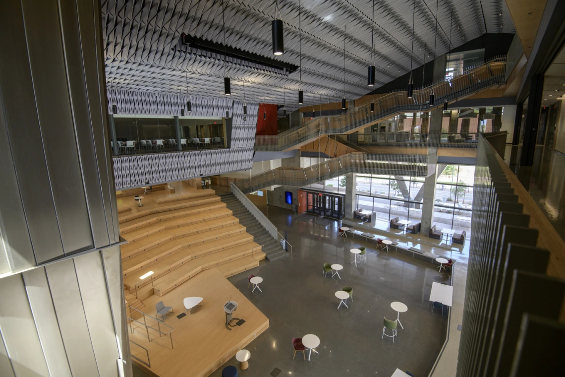 The interior of the Health Sciences Innovation Building at the University of Arizona