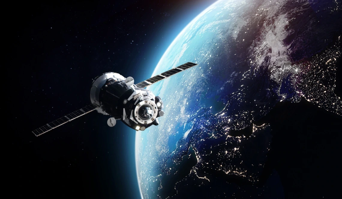 Image of Earth and a satellite