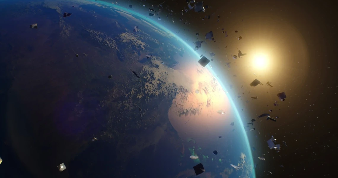 Space traffic and space junk image