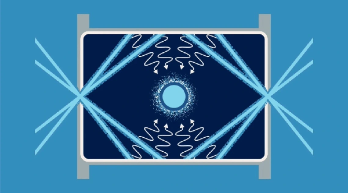 Illustration of laser-driven fusion energy.