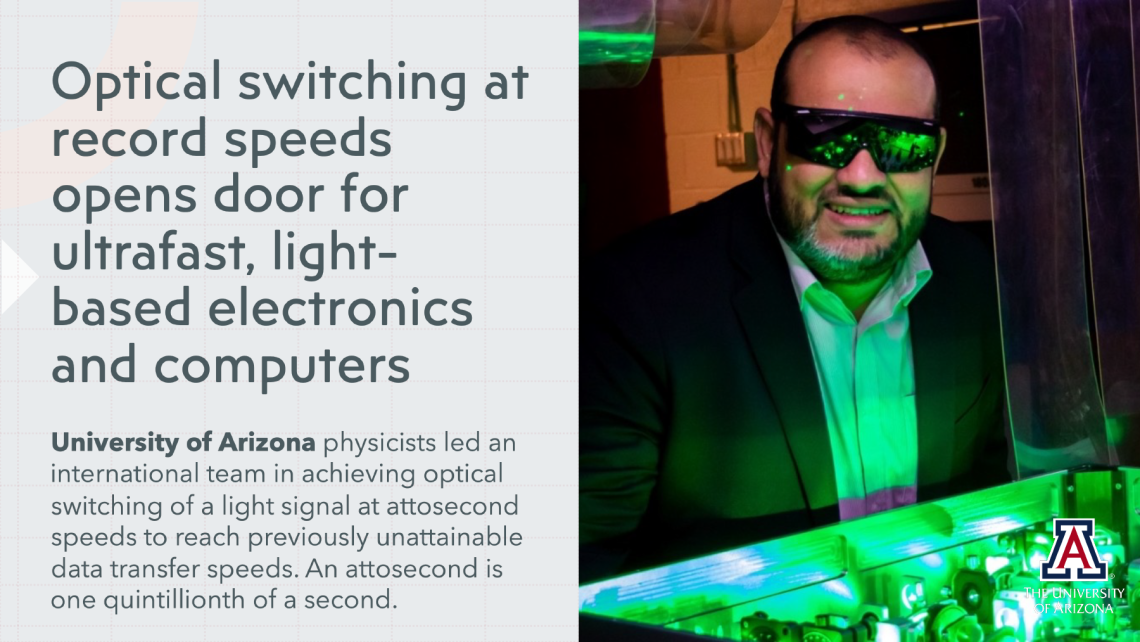 Optical switching at record speeds opens door for ultrafast, light-based electronics and computers