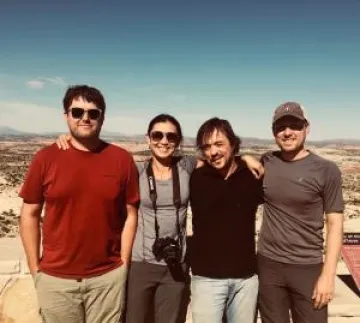From left to right: Erik Anderson, Jia Hu, Paul Szejner, and Matt Dannenberg at Grand Staircase-Escalante National Monument during their fieldwork travels this summer.