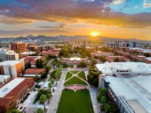University of Arizona campus at sunset.