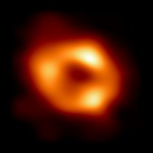 Image of Sagittarius A* (or Sgr A* for short), the first direct visual evidence of the supermassive black hole at the center of our galaxy.