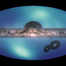 Images of the Milky Way and the Large Magellanic Cloud (LMC) are overlaid on a map of the surrounding galactic halo.