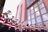 The University of Arizona Pep band plays outside the new Applied Research Building