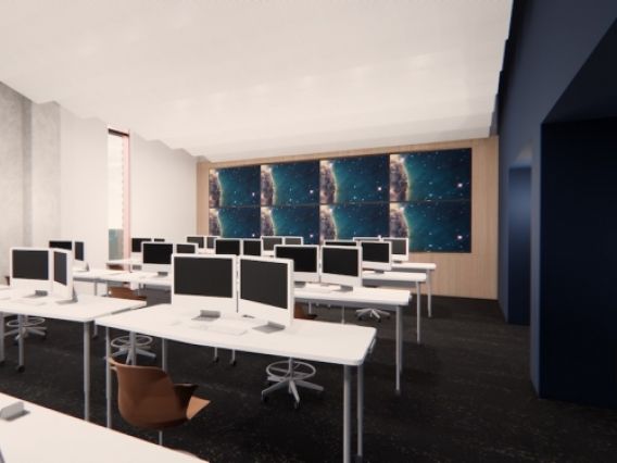 An artist's rendering of the Mission Operations Center inside the Applied Research Building
