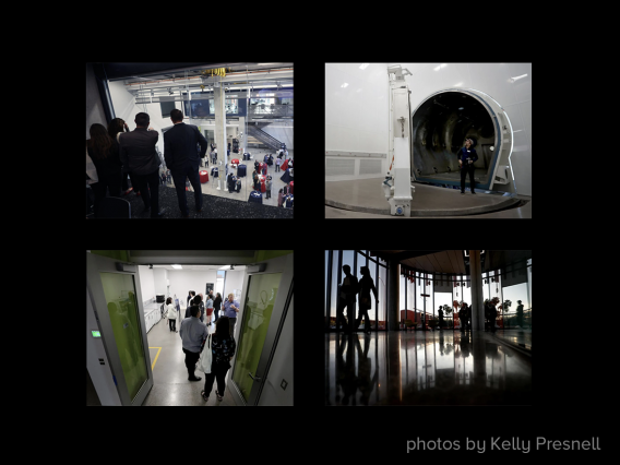four thumbnails of photos taken at the Applied Research Building grand opening