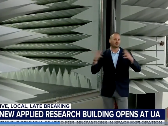 screenshot of KOLD news segment about the Applied Research Building