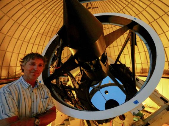 Gregory Leonard with the Catalina Sky Survey&#039;s 1.5-meter (60-inch) telescope on Mount Lemmon