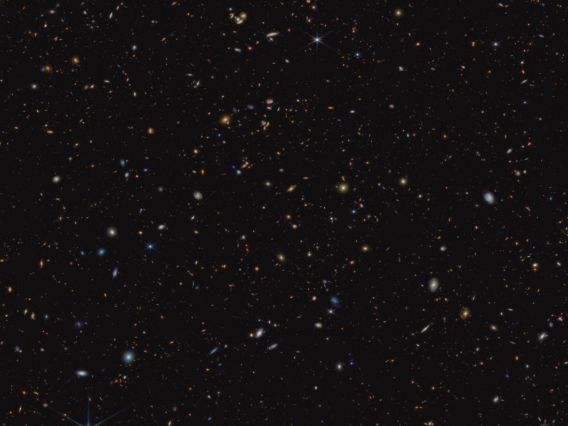 More than 45,000 galaxies are visible in this infrared image from NASA’s James Webb Space Telescope (JWST) was taken for the JWST Advanced Deep Extragalactic Survey, or JADES, program