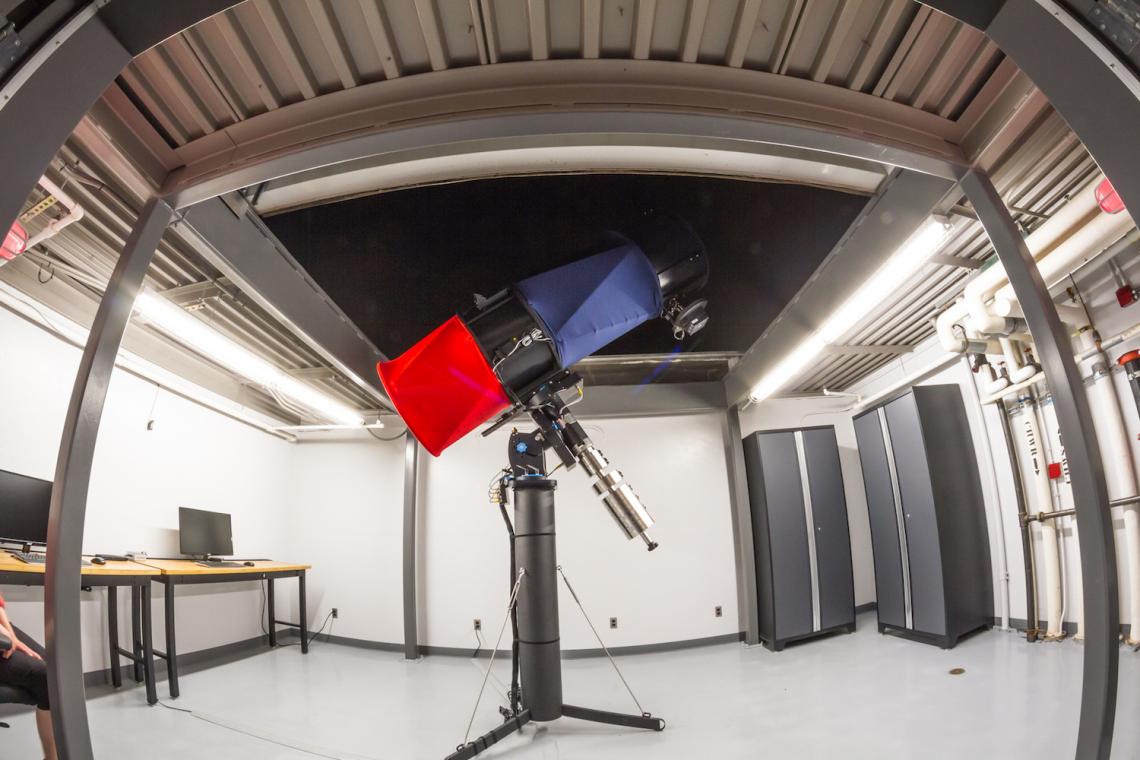 The new telescope, located in a room on the sixth floor of the Kuiper building 